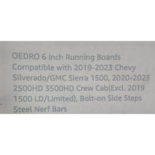 Load image into Gallery viewer, OEDRO 6&quot; Running Boards, Bolt on Side Steps Steel Nerf Bars- Open Box
