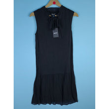 Load image into Gallery viewer, DKNY Women&#39;s Tie Neck Dress, Black Sleeveless- Size 2- NWT
