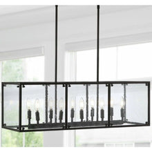 Load image into Gallery viewer, JONATHAN Y JYL7515A Paysan 35&quot; Linear 10-Light Adjustable Iron/Seeded Glass Rustic

