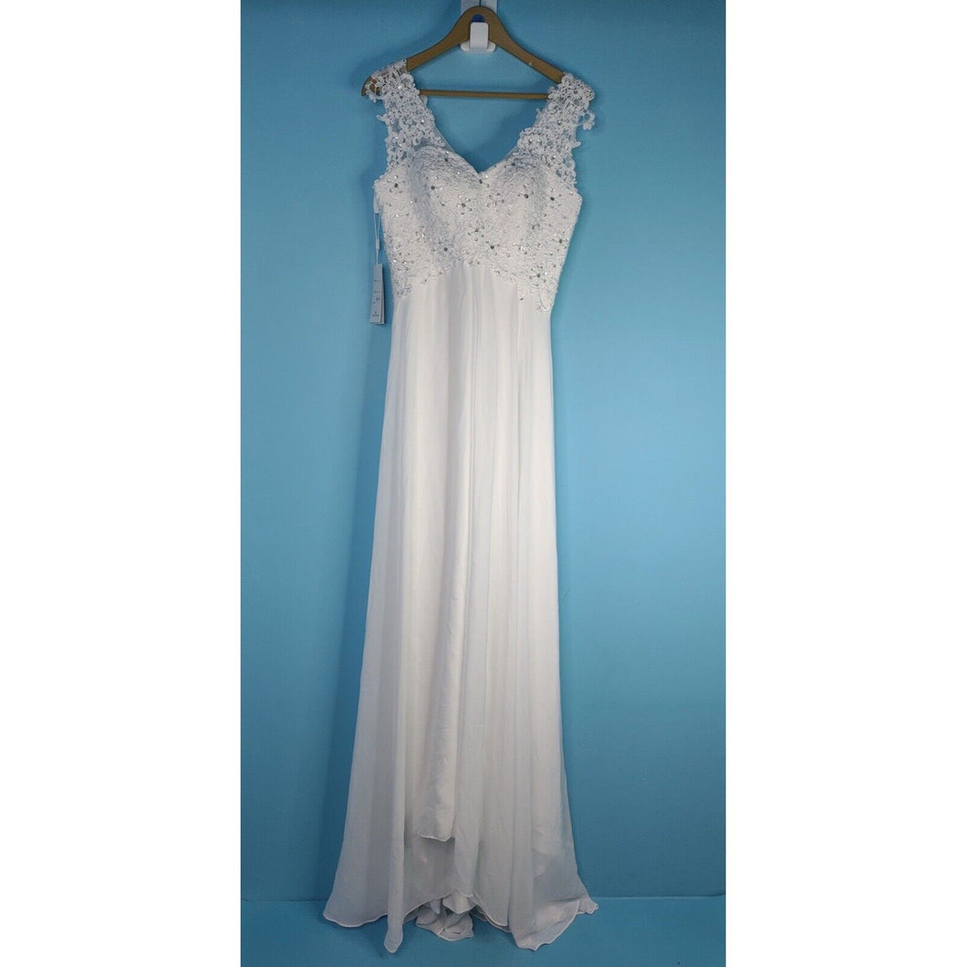 Abaowedding Women's Wedding Dress- Double V-Neck- Size 6- New W/ Defect