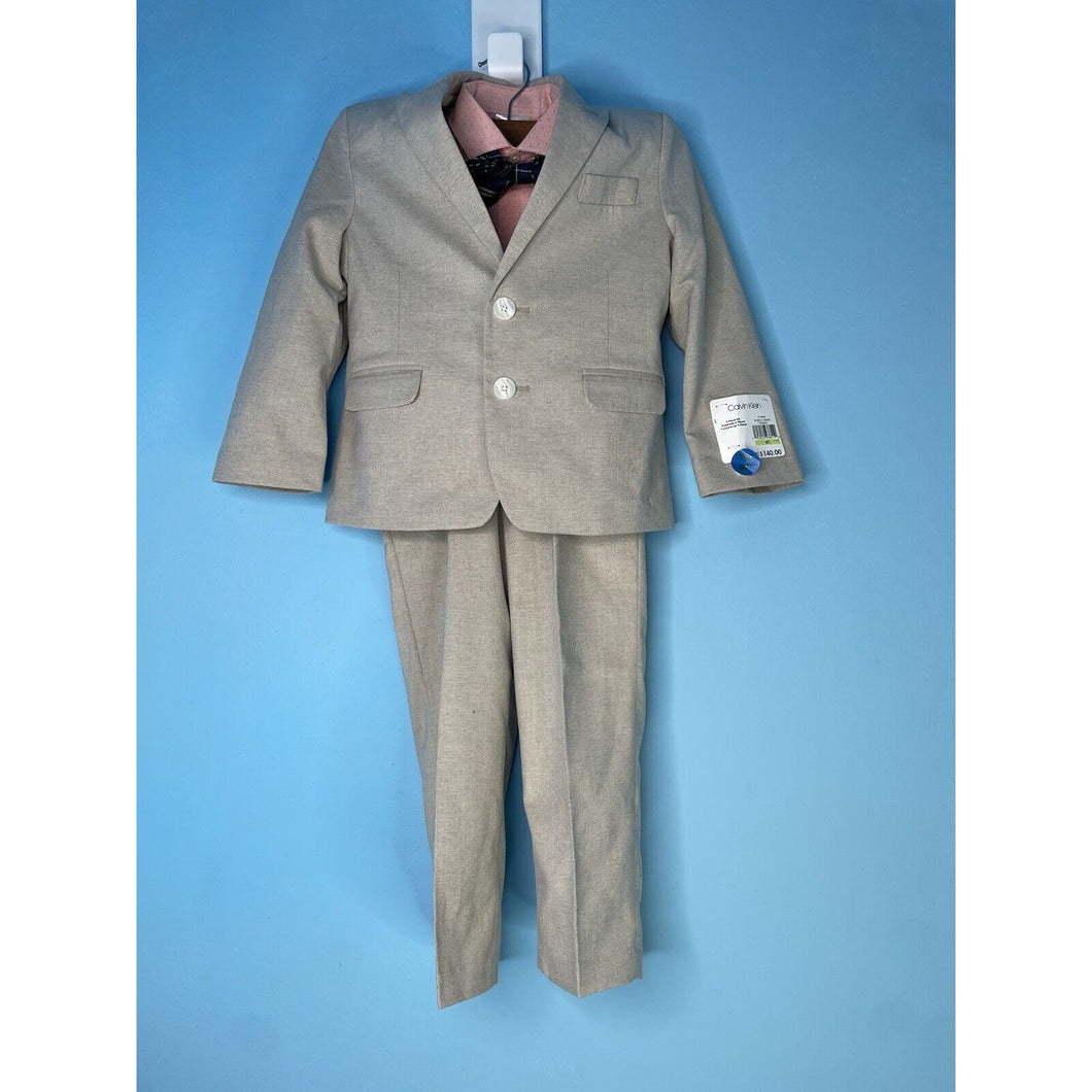 Calvin Klein Boys' 4-Piece Formal Suit Set- Birch- 4T/ NWT