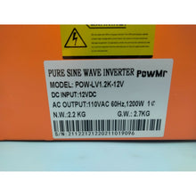 Load image into Gallery viewer, PowMr Pure Sine Wave Inverter 1200W
