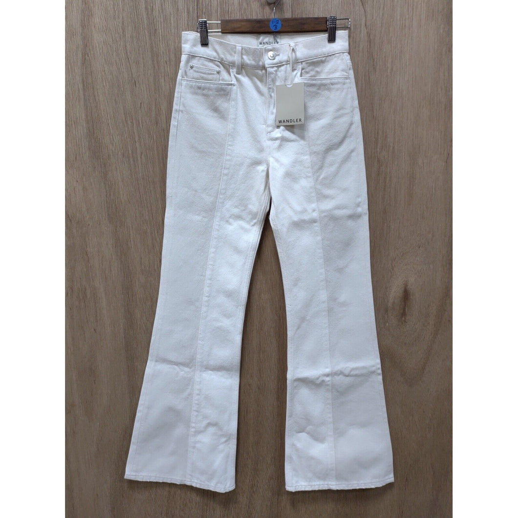 WANDLER Daisy Flare Pants- White- Size 26- NWT