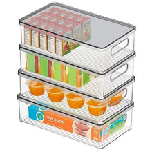 Load image into Gallery viewer, mDesign Stackable Plastic Kitchen Storage Container 8 Pack- Clear/ Smoke- NEW
