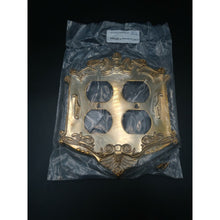 Load image into Gallery viewer, Solid Brass Victorian Switchplate - Unlacquered Polished Brass - Double Duplex
