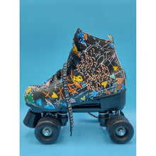 Load image into Gallery viewer, Women’s Roller Skates Multicolor Black Pattern Size 36 &amp; Carrying Case
