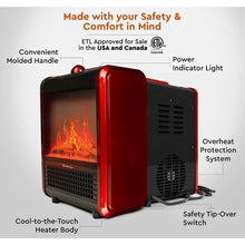 Load image into Gallery viewer, Comfort Zone 1200 Watt Mini Ceramic Fireplace Heater - New
