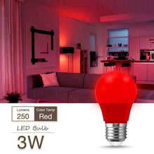 Load image into Gallery viewer, 20Watt Equivalent A15,E26 Base 3W Non-Dimmable Red LED BULBS(8 count) party bulb
