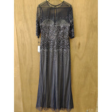 Load image into Gallery viewer, Adrianna Papell Beaded Illusion Gown- Navy- Size 14- NWT
