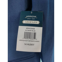 Load image into Gallery viewer, Arrow 1851 Boys&#39; Aroflex Stretch Suit Jacket Navy 14 Husky- NWT
