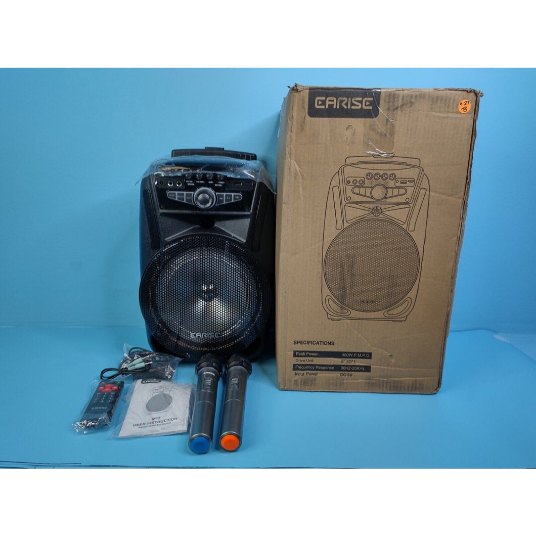 EARISE M15 Karaoke Machine PA Speaker with 2 Wireless Microphones- Open Box
