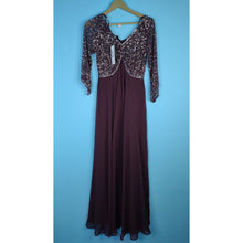 Load image into Gallery viewer, J Kara Women&#39;s Beaded Dress- Wine/ Mercury- Size 6P- NWT
